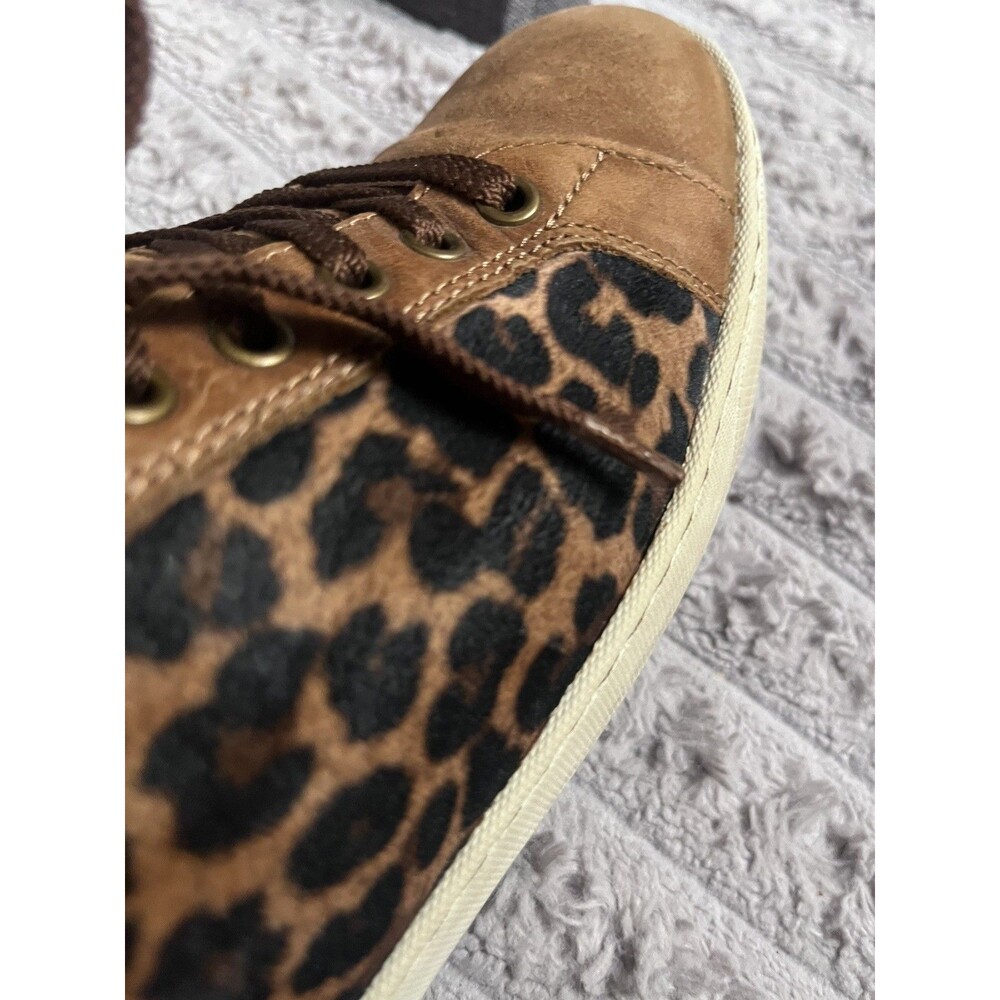 Born Leather Leopard Print Low Top Shoes Brown|White 10M Wm Comfort Tennis - Picture 7 of 11